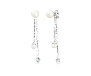 Paar Ohrhänger ELLI "Süsswasserperle Solitär Kristalle 925 Silber", silber, Ohrringe, Damen, onesize, ohne Stein, Silber 925 (Sterlingsilber) (67151552-0) silber