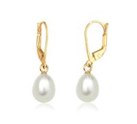 Paar Ohrhänger ELLI "Süßwasserzuchtperle Basic Klassisch 925 Silber", gold, Ohrringe, Damen, onesize, ohne Stein, Silber 925 (Sterlingsilber) (013113-0) gold