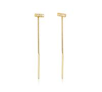 Paar Ohrhänger ELLI "Zirkonia Stab Durchzieher Trend 925 Silber", gold, Ohrringe, Damen, onesize,mit Steinen, Silber 925 (Sterlingsilber) (12727400-0) gold