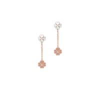 Paar Ohrhänger EMPORIO ARMANI "Schmuck Geschenk Silber 925 Kleeblatt", roségoldfarben, kristallweiß, perlmuttfarben, kristallweiß, Ohrringe, Damen, Perlen Silber 925 (Sterlingsilber), Perlen, Silber 9