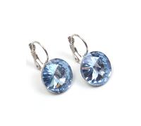 Paar Ohrhänger FIRETTI "leuchtend, bunt, rund", blau (metallfarben, saphirblau, light, sapphire), Ohrringe, Damen, Metall, Paar Ohrhänger, Made in Germany - mit Glasstein, Topseller (16960341-0)