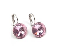 Paar Ohrhänger FIRETTI "leuchtend, bunt, rund", rosa (metallfarben, altrosa, altrosa), Ohrringe, Damen, Metall, Made in Germany - mit Glasstein (96658610-0) metallfarben, altrosa, altrosa