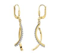 Paar Ohrhänger FIRETTI "Schmuck Geschenk Gold 333 Ohrschmuck Ohrringe", gelbgoldfarben, weißgoldfarben, kristallweiß, kristallweiß, Ohrringe, Damen, Gelbgold 333, mit Zirkonia (synth.) (76130605-0) ge