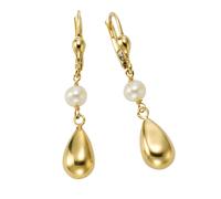 Paar Ohrhänger FIRETTI "Schmuck Geschenk Gold 333 Ohrschmuck Ohrringe Tropfen", gold (gelbgoldfarben, weiß), Ohrringe, Damen, 5mm, Gelbgold 333 Perlen, Gelbgold 333, Perlen, mit Süßwasserzuchtperle (8