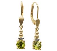 Paar Ohrhänger FIRETTI "Schmuck Geschenk Gold 333 Ohrschmuck Patentbrisur Farbstein Edelstein", bunt (gelbgoldfarben, weißgoldfarben, grün, grün), Ohrringe, Damen, 0,02 P2 = erkennbare Einschlüsse, Di