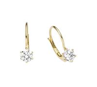 Paar Ohrhänger FIRETTI "Schmuck Geschenk Gold 333 Ohrschmuck Patentbrisur Solitär Glitzer", gold (gelbgoldfarben, kristallweiß, kristallweiß), Ohrringe, Damen, Gelbgold 333, mit Zirkonia (synth.) (633