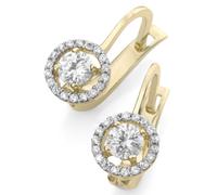 Paar Ohrhänger FIRETTI "Schmuck Geschenk Gold 375 Ohrschmuck Ohrhaken Solitär Glitzer", gold (gelbgoldfarben, kristallweiß), Ohrringe, Damen, Gelbgold 375, Paar Ohrhänger, mit Zirkonia (synth.) (23525