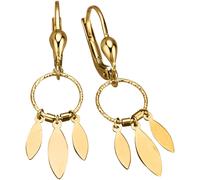 Paar Ohrhänger FIRETTI "Schmuck Geschenk Gold 375 Ohrschmuck Ohrringe Federn", gold (gelbgoldfarben), Ohrringe, Damen, Gelbgold 375 (37406202-0) gelbgoldfarben