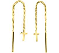 Paar Ohrhänger FIRETTI "Schmuck Geschenk Gold 375 Ohrschmuck Ohrringe Kreuz", gold (gelbgoldfarben), Ohrringe, Damen, Gelbgold 375 (66944439-0) gelbgoldfarben