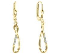 Paar Ohrhänger FIRETTI "Schmuck Geschenk Gold 375 Ohrschmuck Patentbrisur Glitzer", gold (gelbgoldfarben, kristallweiß, kristallweiß), Ohrringe, Damen, Gelbgold 375, mit Zirkonia (synth.) (11134949-0)