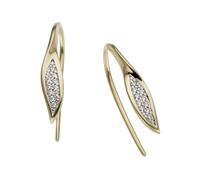 Paar Ohrhänger FIRETTI "Schmuck Geschenk Gold 585 Ohrschmuck Ohrhaken Blatt Blätter", gold (gelbgoldfarben, weißgoldfarben), Ohrringe, Damen, 0,1 P2 = erkennbare Einschlüsse, Diamanten Gelbgold 585, D