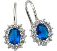 Paar Ohrhänger FIRETTI "Schmuck Geschenk, Ohrringe Entourage Royal, Silber 925", blau (silberfarben, dunkelblau, kristallweiß, dunkelblau, kristallweiß), Ohrringe, Damen, Silber 925 (Sterlingsilber),