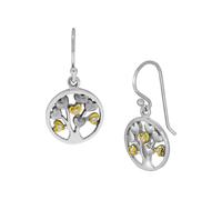 Paar Ohrhänger FIRETTI "Schmuck Geschenk Silber 925 Ohrschmuck Ohrhaken Herz Lebensbaum", gold (silberfarben, gelbgoldfarben, weiß, kristallweiß), Ohrringe, Damen, 12mm, Silber 925 (Sterlingsilber), m