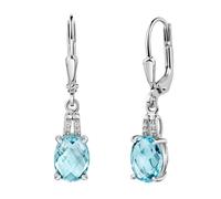 Paar Ohrhänger FIRETTI "Schmuck Geschenk Silber 925 Ohrschmuck Ohrringe", blau (silberfarben, kristallweiß, hellblau, kristallweiß, hellblau), Ohrringe, Damen, Silber 925 (Sterlingsilber), mit Zirkoni