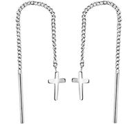 Paar Ohrhänger FIRETTI "Schmuck Geschenk Silber 925 Ohrschmuck Ohrringe Kreuz", silber (silberfarben), Ohrringe, Damen, Silber 925 (Sterlingsilber) (40328027-0) silberfarben