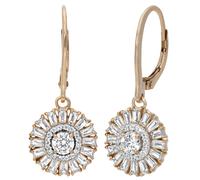 Paar Ohrhänger FIRETTI "Schmuck Geschenk Silber 925 Ohrschmuck Ohrringe Sonne", gelbgoldfarben, silberfarben, kristallweiß, kristallweiß, Ohrringe, Damen, Silber 925 (Sterlingsilber), Paar Ohrhänger,