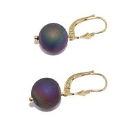 Paar Ohrhänger FIRETTI "Schmuck Geschenk Silber 925 Ohrschmuck Patentbrisur Edelstein Achat", bunt (gelbgoldfarben, lila, lila), Ohrringe, Damen, 10mm, Silber 925 (Sterlingsilber), Made in Germany - m