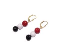 Paar Ohrhänger FIRETTI "Schmuck Geschenk Silber 925 Ohrschmuck Patentbrisur Edelstein Mix", bunt (gelbgoldfarben, rot, weiß, schwarz, rot, weiß, schwarz, mehrfarbig), Ohrringe, Damen, 8mm, Silber 925 