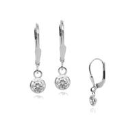 Paar Ohrhänger FIRETTI "Schmuck Geschenk Silber 925 Ohrschmuck Patentbrisur Glitzer", bunt (silberfarben, weiß, kristallweiß), Ohrringe, Mädchen, 5mm, Silber 925 (Sterlingsilber), Made in Germany - mi