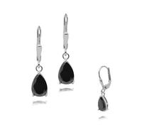 Paar Ohrhänger FIRETTI "Schmuck Geschenk Silber 925 Ohrschmuck Patentbrisur Glitzer", silber (silberfarben, schwarz, schwarz), Ohrringe, Damen, Silber 925 (Sterlingsilber), Made in Germany - mit Zirko