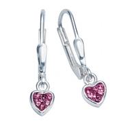 Paar Ohrhänger FIRETTI "Schmuck Geschenk Silber 925 Ohrschmuck Patentbrisur Herzen", rosa (pink, silber, 925, pink), Ohrringe, Jungen, 5mm, Silber 925 (Sterlingsilber), mit Zirkonia (synth.) (297194-0