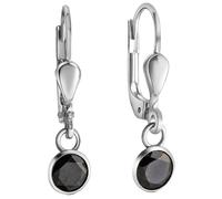 Paar Ohrhänger FIRETTI "Schmuck Geschenk Silber 925 Ohrschmuck Patentbrisur Solitär Glitzer", silber (silberfarben, schwarz, schwarz), Ohrringe, Damen, Silber 925 (Sterlingsilber), Paar Ohrhänger, mit
