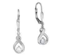 Paar Ohrhänger FIRETTI "Schmuck Geschenk Silber 925 Ohrschmuck Patentbrisur Tropfen Glitzer", silber (silberfarben, kristallweiß, kristallweiß), Ohrringe, Damen, Silber 925 (Sterlingsilber), mit Zirko