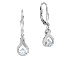 Paar Ohrhänger FIRETTI "Schmuck Geschenk Silber 925 Ohrschmuck Patentbrisur Tropfen Glitzer", silber (silberfarben, kristallweiß, kristallweiß), Ohrringe, Damen, Silber 925 (Sterlingsilber), mit Zirko