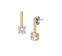 Paar Ohrhänger FOSSIL "Schmuck Geschenk Edelstahl Ohrringe ELLIS", gelbgoldfarben, kristallweiß, kristallweiß, Ohrringe, Damen, Edelstahl, mit Zirkonia (synth.) (50067617-0) gelbgoldfarben, kristallwe