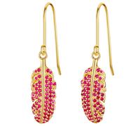 Paar Ohrhänger GLANZSTÜCKE MÜNCHEN "Set: AV285", rosa (gelbgold, rot), Ohrringe, Damen, 35,6mm,mit Zirkonia, Silber 925 (Sterlingsilber), mit Zirkonia (90197716-0) gelbgold, rot