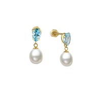 Ohrhänger 333/- Gold Blautopas beh. blau 1,8cm Glänzend Fascination by Ellen K. gelb 001 (Artikelnummer: 3R059/30X001)