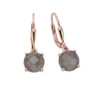 Paar Ohrhänger JAMELLI "925 Silber rosé vergoldet Mondstein grau", rosa (rosa, grau), Ohrringe, Damen, one-size, Silber 925 (Sterlingsilber) (62397517-0) rosa, grau