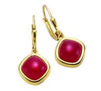 Paar Ohrhänger JAMELLI "Silber 925 vergoldet mit echtem Chalcedon rot", gelb (gelb, rot), Ohrringe, Damen, one-size, 5,18, Silber 925 (Sterlingsilber) (252005-0) gelb, rot
