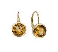 Paar Ohrhänger JOBO "Farbstein-Ohrringe 16 mm", orange, orange, Ohrringe, Damen, Gelbgold 585, 14 Karat 585 Gold mit Citrin (79256343-0) orange, orange