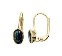 Paar Ohrhänger JOBO, gold (gelbgold 333), Ohrringe, Damen, Gelbgold 333, oval 333 Gold mit Safir (37740707-0) gelbgold 333