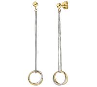 Paar Ohrhänger JOBO "hängend 66 mm lang", silber 925, Ohrringe, Damen, Silber 925 (Sterlingsilber), 925 Silber bicolor vergoldet (45164155-0) silber 925