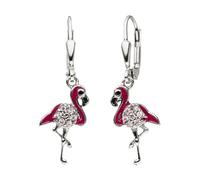 Paar Ohrhänger JOBO "Ohrringe Flamingo 29 mm hängend", pink, rosa, Ohrringe, Jungen, Silber 925 (Sterlingsilber), 925 Silber mit 14 Zirkonia (60713508-0) pink, rosa