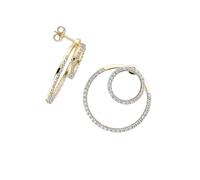 Paar Ohrhänger JOBO "Ohrringe Goldohrringe 22 mm", gelbgold 375, weiß, Ohrringe, Damen, 22,6mm, Gelbgold 375, 375 Gold mit 118 Zirkonia (96632640-0) gelbgold 375, weiß