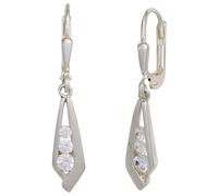 Paar Ohrhänger JOBO "Ohrringe hängend 30 mm lang", silber 925, Ohrringe, Damen, Silber 925 (Sterlingsilber), 925 Silber mit Zirkonia (47467623-0) silber 925