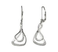 Paar Ohrhänger JOBO "Ohrringe hängend 33 mm lang", silber 925, weiß, Ohrringe, Damen, Silber 925 (Sterlingsilber), 925 Silber mit 32 Zirkonia (69252607-0) silber 925, weiß