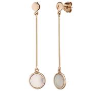 Paar Ohrhänger JOBO "Ohrringe hängend 51 mm lang", roségoldfarben, Ohrringe, Damen, Silber 925 (Sterlingsilber), 925 Silber roségold vergoldet mit Perlmutt-Einlagen (82398862-0) roségoldfarben