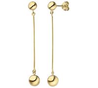 Paar Ohrhänger JOBO "Ohrringe Kugel hängend 58 mm lang", goldfarben, Ohrringe, Damen, Silber 925 (Sterlingsilber), 925 Silber vergoldet (24400765-0) goldfarben
