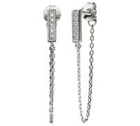 Paar Ohrhänger JOBO "Ohrringe mit Ketten hängend 38 mm lang", silber 925, weiß, Ohrringe, Damen, Silber 925 (Sterlingsilber), 925 Silber mit 10 Zirkonia (22402608-0) silber 925, weiß