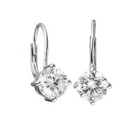 Paar Ohrhänger JOBO "Ohrringe mit Zirkonia", silber (silber 925), Ohrringe, Damen, Silber 925 (Sterlingsilber), quadratisch 925 Silber (68195709-0) silber 925