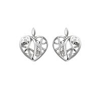 Paar Ohrhänger JOBO "Ohrringe Silberohrringe Herz 28 mm", silber 925, weiß, Ohrringe, Damen, Silber 925 (Sterlingsilber), 925 Silber rhodiniert mit 70 Zirkonia (57448150-0) silber 925, weiß