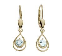 Paar Ohrhänger JOBO "Tropfen", gelb (gelbgold 585, blau), Ohrringe, Damen, Gelbgold 585, 585 Gold mit Blautopas (33165717-0) gelbgold 585, blau