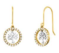 Paar Ohrhänger JULIE JULSEN "925/- Sterling Silber rhodiniert/vergoldet 44 Zirkonia Baum", bunt (mehrfarbig, weiß), Ohrringe, Damen, one-size, Silber 925 (Sterlingsilber) (93373348-0) mehrfarbig, weiß