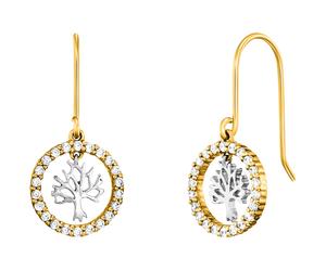 Paar Ohrhänger JULIE JULSEN "925/- Sterling Silber rhodiniert/vergoldet 44 Zirkonia Baum", bunt (mehrfarbig, weiß), Ohrringe, Damen, one-size, Silber 925 (Sterlingsilber) (93373348-0) mehrfarbig, weiß