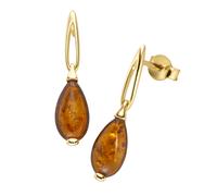 Luigi Merano - Ohrhänger mit Bernstein, Gold 375 Ohrringe 1 ct Braun