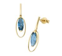 Paar Ohrhänger LUIGI MERANO "mit Blautopas, Gold 375", blau, Ohrringe, Damen, Gelbgold 375 (16119226-0) blau